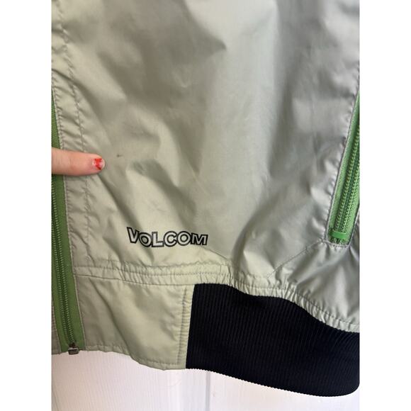 Volcom Green Windbreaker Size Large Raincoat Outdoors Gorpcore Skater Retro - Picture 6 of 9